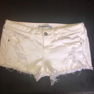 Express White Denim Shorts